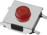 Micro pulsador 6.2×6.2 mm altura de botón  (medida desde PCB) 3.1mm ráster de terminales 4.5×8.5mm