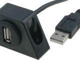 Soporte USB A conector macho/hembra con agarres de montaje