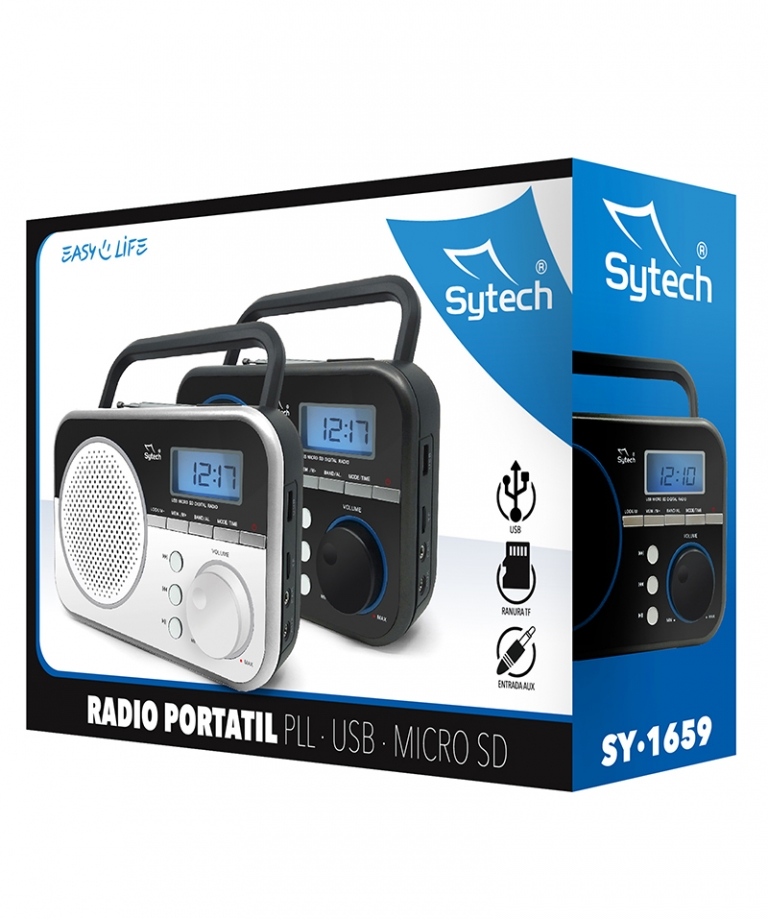 Radio portatil Sytech AM/FM SY-1654NG Negra