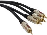 Cable de audio estéreo 2 RCA macho – 2 RCA macho cable Ø-6mm, RCA aluminio