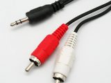 Cable de audio Jack 3.5 estéreo  2 RCA macho