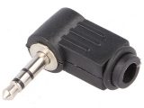Jack 3,5mm macho stereo angular 90° para conducto