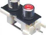 Conector hembra RCA dos niveles angulares 90° THT