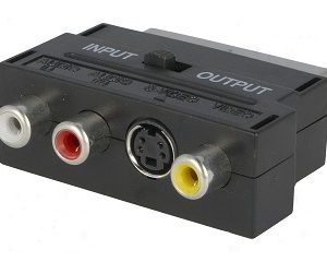 ADAPTADOR  EURO MACHO - 3xRCA + S-VHS C/INTERRUPTOR