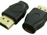 Adaptador HDMI MICRO HEMBRA a HDMI A MACHO, DORADO