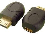 Adaptador Micro HDMI He a Mini HDMI Ma, DORADO.