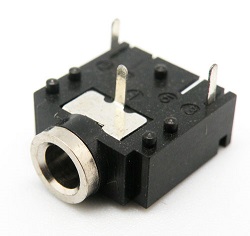 Conector hembra jack 3.5mm stereo chasis 3pines sin rosca