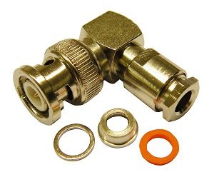 BNC Macho acodado Soldar RG-59 PTFE (teflón)