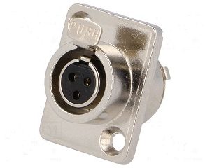 Conectores hembra mini XLR hembra para soldar; Ø15mm