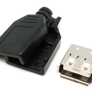 Conector USB tipo A-HEMBRA, con carcasa