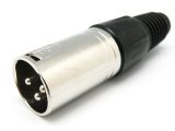 Conector XLR macho 3 PIN de NIKEL recto aéreo