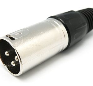 Conector XLR macho 3 PIN de NIKEL recto aéreo