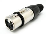 Conector XLR hembra 3 PIN de NIKEL recta aérea