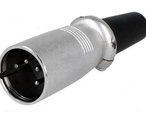 Conector XLR macho 4 PIN recto aéreo