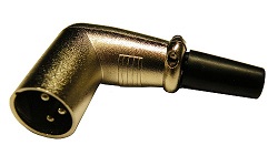 Conector XLR macho 3 PIN acodado aéreo