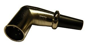 Conector XLR macho 4 PIN acodado aéreo