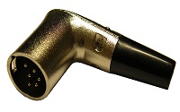 Conector XLR macho 6 PIN acodado aéreo