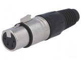 Conector XLR hembra 4 PIN recto aéreo