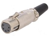 Conector XLR hembra 5 PIN recto aéreo