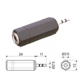 Adaptador 2.5mm ESTEREO MACHO - 3.5mm ESTEREO HEMBRA