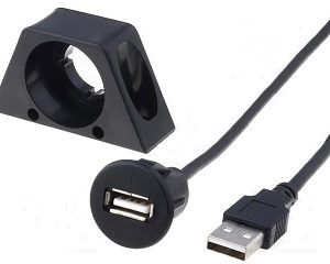 Soporte USB A conector macho/hembra con agarres de montaje