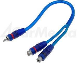 Conexión RCA macho / 2 RCA hembra