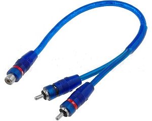 Conexión RCA hembra / 2 RCA macho