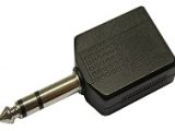 Adaptador 6.4mm ESTEREO MACHO – 2x 6.4mm ESTEREO HEMBRA