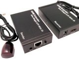 Extensor HDMI, 60m, 1x RJ45 Cable, Con IR