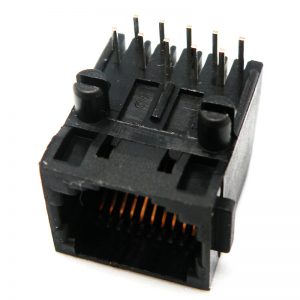 BASE PCB RJ45 10P10C, ACODADA 90º, PARA CONECTORES MODULARES