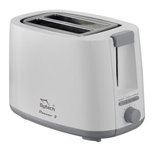TOSTADORA 2 REBANADAS, 750W. 2 COMPARTIMIENTOS, DESCONGELACIÓN, BLANCO ( SYTECH)