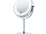ESPEJO DE MAQUILLAJE CON LUZ  Ø13CM – 2 SUPERFICIES (NORMAL/7 AUMENTOS) – 18 LEDS – SENSOR TÁCTIL