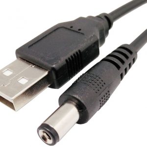 Cable USB A Macho a Jack Alim 5,5 x 2,1mm, 1m.