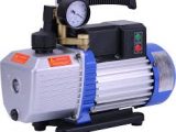 Bomba de Vacío de dos etapa de diseño moderno con vacuómetro y solenoide.