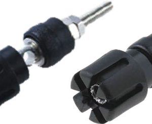 BANANAS 4 MM HEMBRA CHASIS, PLASTICO Longitud 48 MM (COLORES)