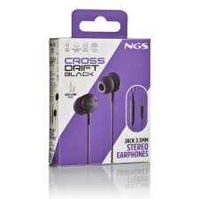 Auriculares Intrauditivos NGS Cross Drift/ con Micrófono/ Jack 3.5/ Negros