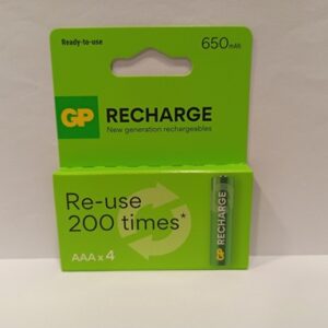 NiMH AAA 1.2V-650mAh (4 unidades blister) RECYKO GP