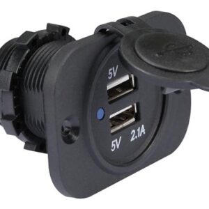 Base para empotrar 2 USB  12/24V 2.1A