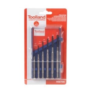 Juego de destornillador de precisión, mango de 6 piezas, cruzado/plano, anti-deslizamiento