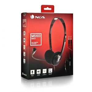 Auriculares NGS MS103MAX con Micrófono/ Jack 3.5/ Negros
