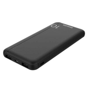 Power bank con batería Li-Ion recargable,PHILIPS 10000 mAh 2 usb