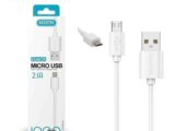 Cable USB 2.1A a Micro USB Blanco 1 Metro  CU1605