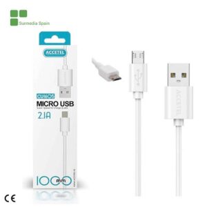 Cable USB 2.1A a Micro USB Blanco 1 Metro  CU1605