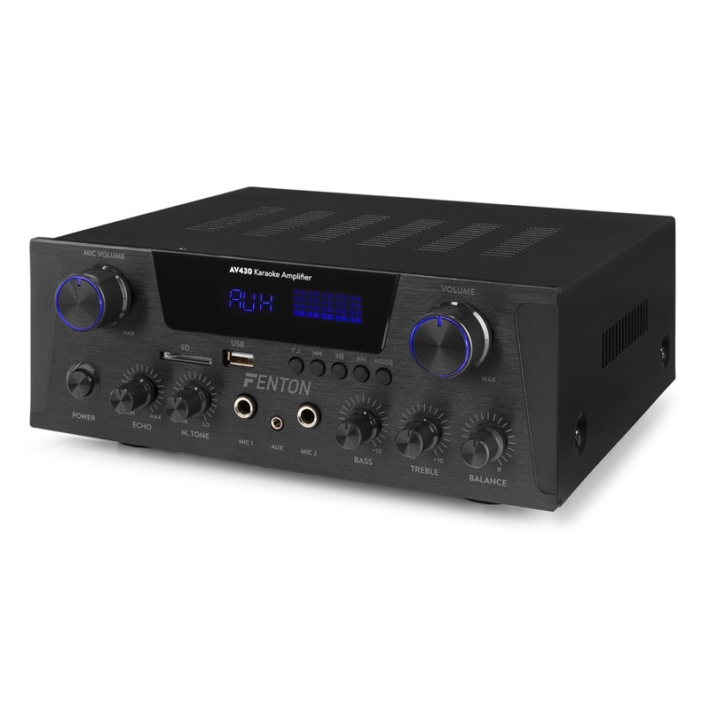 Amplificador stereo con entradas de micrófonos AV430BT BT / SD / USB / MP3 MD Negro 2×300 W - Imagen 2