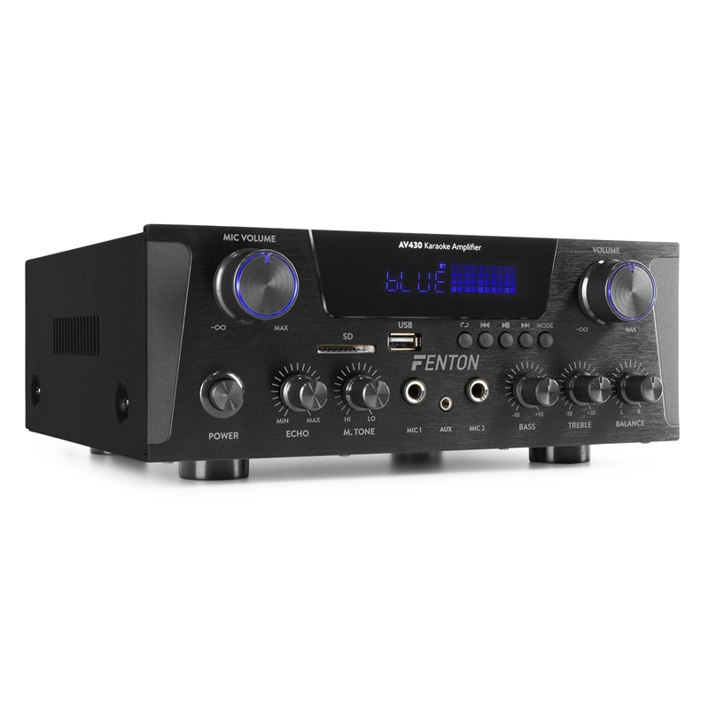 Amplificador stereo con entradas de micrófonos AV430BT BT / SD / USB / MP3 MD Negro 2×300 W - Imagen 3