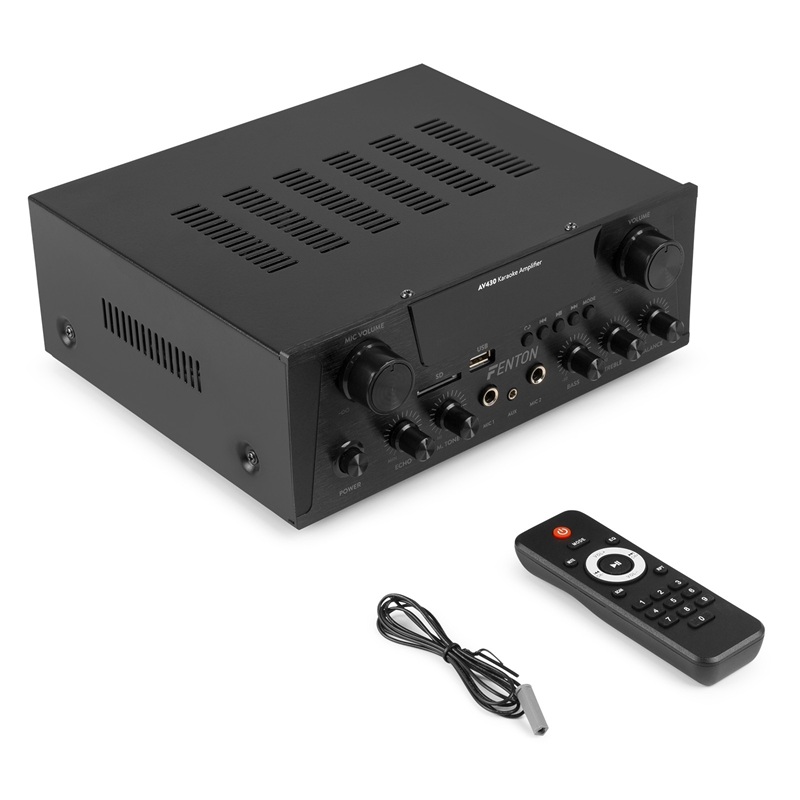 Amplificador stereo con entradas de micrófonos AV430BT BT / SD / USB / MP3 MD Negro 2×300 W - Imagen 5